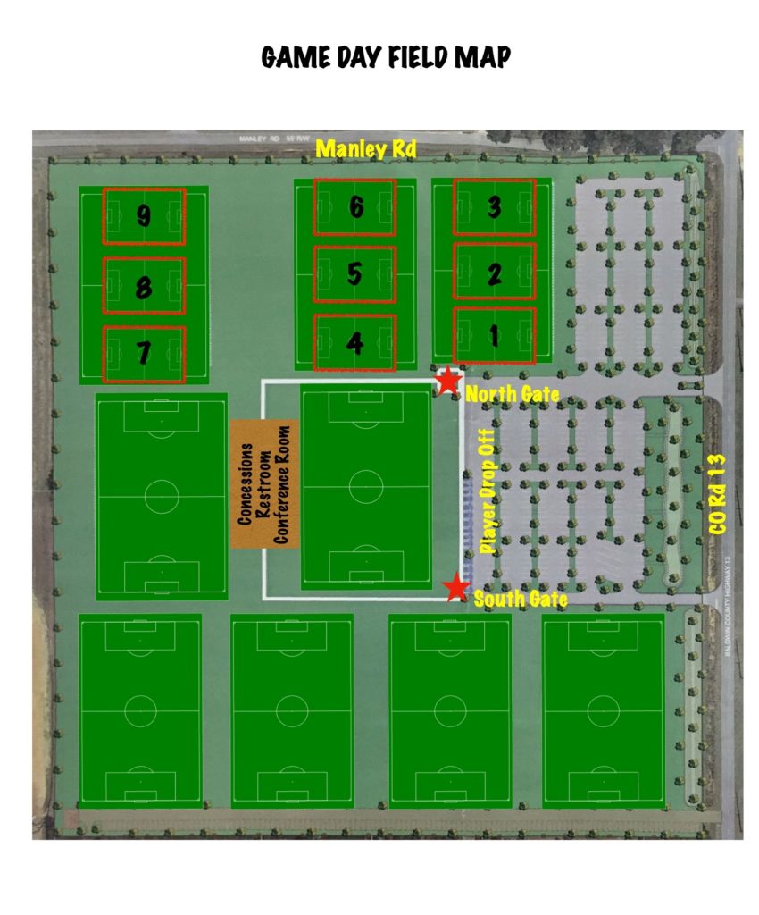 Game Day Field Layout